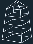 Luxus Sammler Vitrine Pyramide, glanz-vernickelt, Höhe : 37 cm, Boden 23 x 23 cm, ohne Beleuchtung